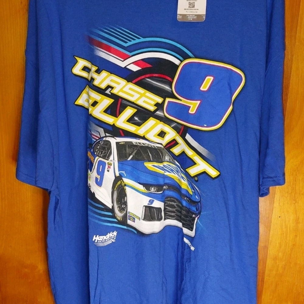 Chase Elliott Hendrick Motorsport Shirt Mens Size 2XL Blue Crew Neck Graphic NWT